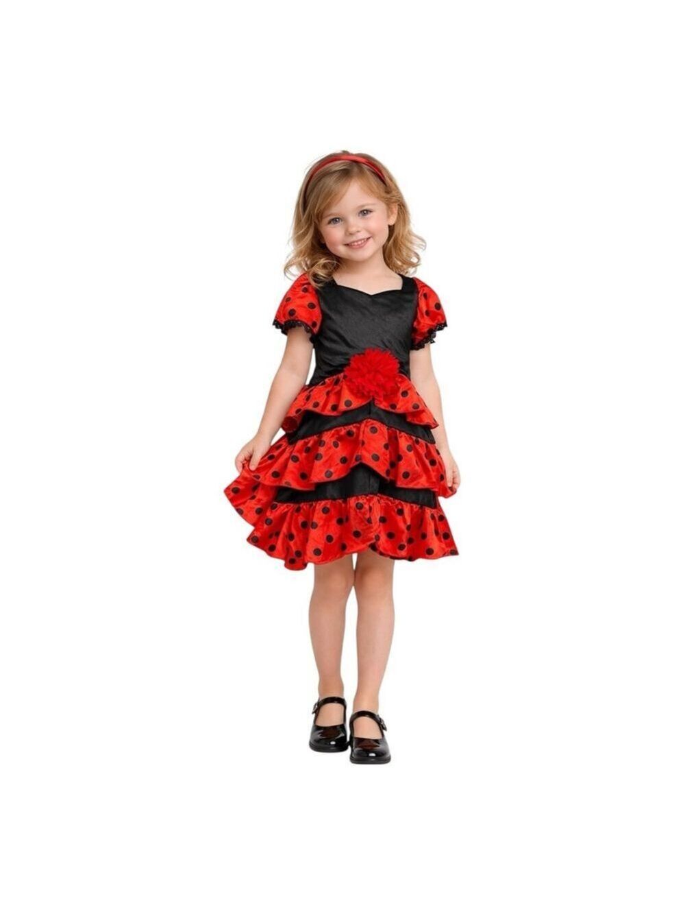 Relibeauty Ladybug Polka Dot Dress Girls Size 110 NWT US 4–5T Red Black Costume